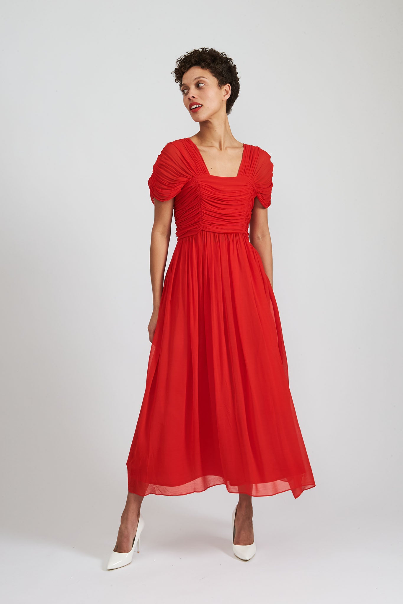 Blood Red Chiffon Dress