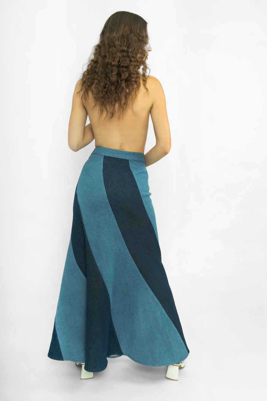 BATSHEVA - Cera Skirt in Blue Denim
