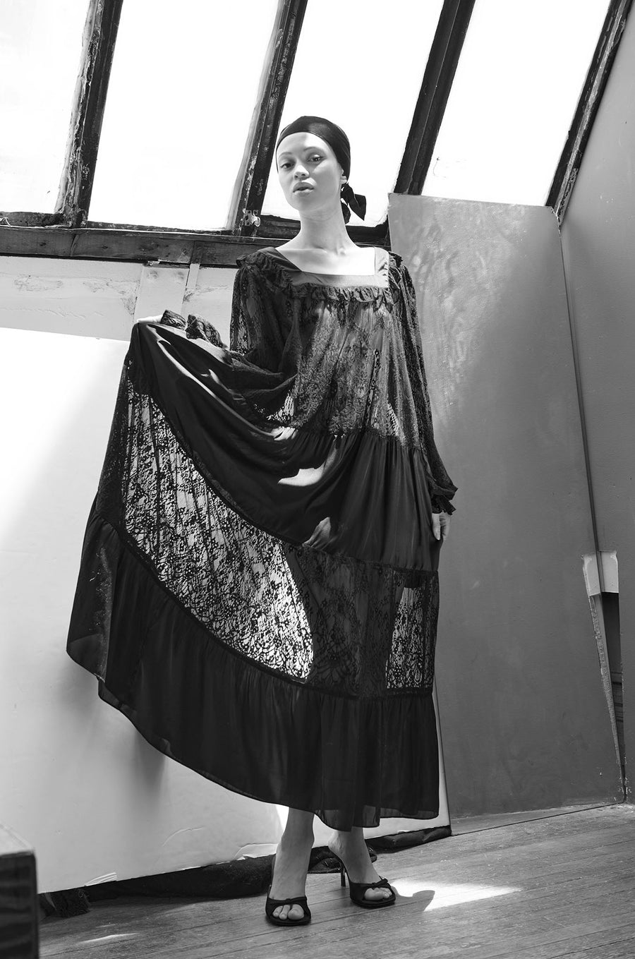BATSHEVA - Phoebe Dress in Black Satin