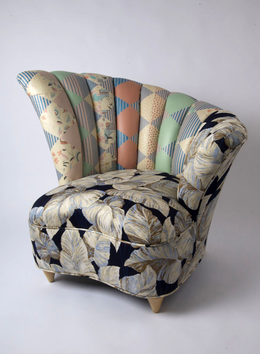 BATSHEVA - Nautilus Chair in Vintage Leaf and Geometric Fabrics