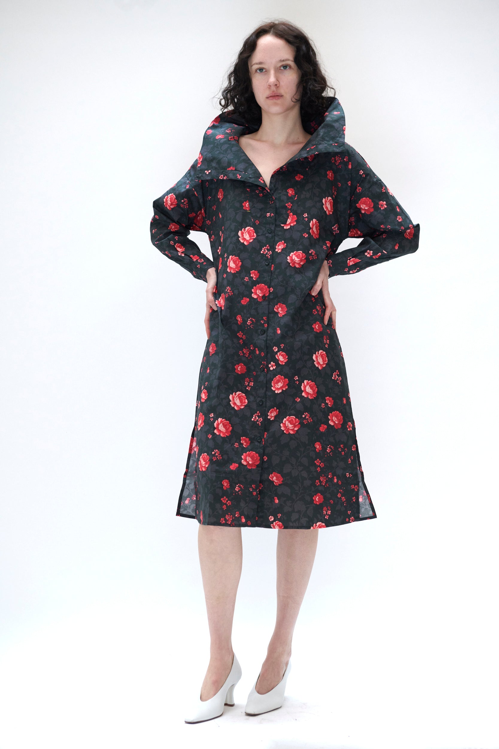 Lilith Dress in Black Floral M / Black