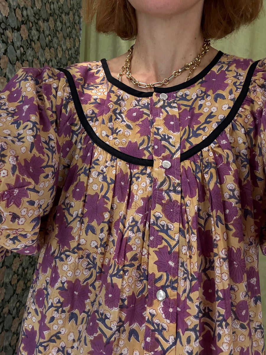 Snap Housedress in Purple Floral