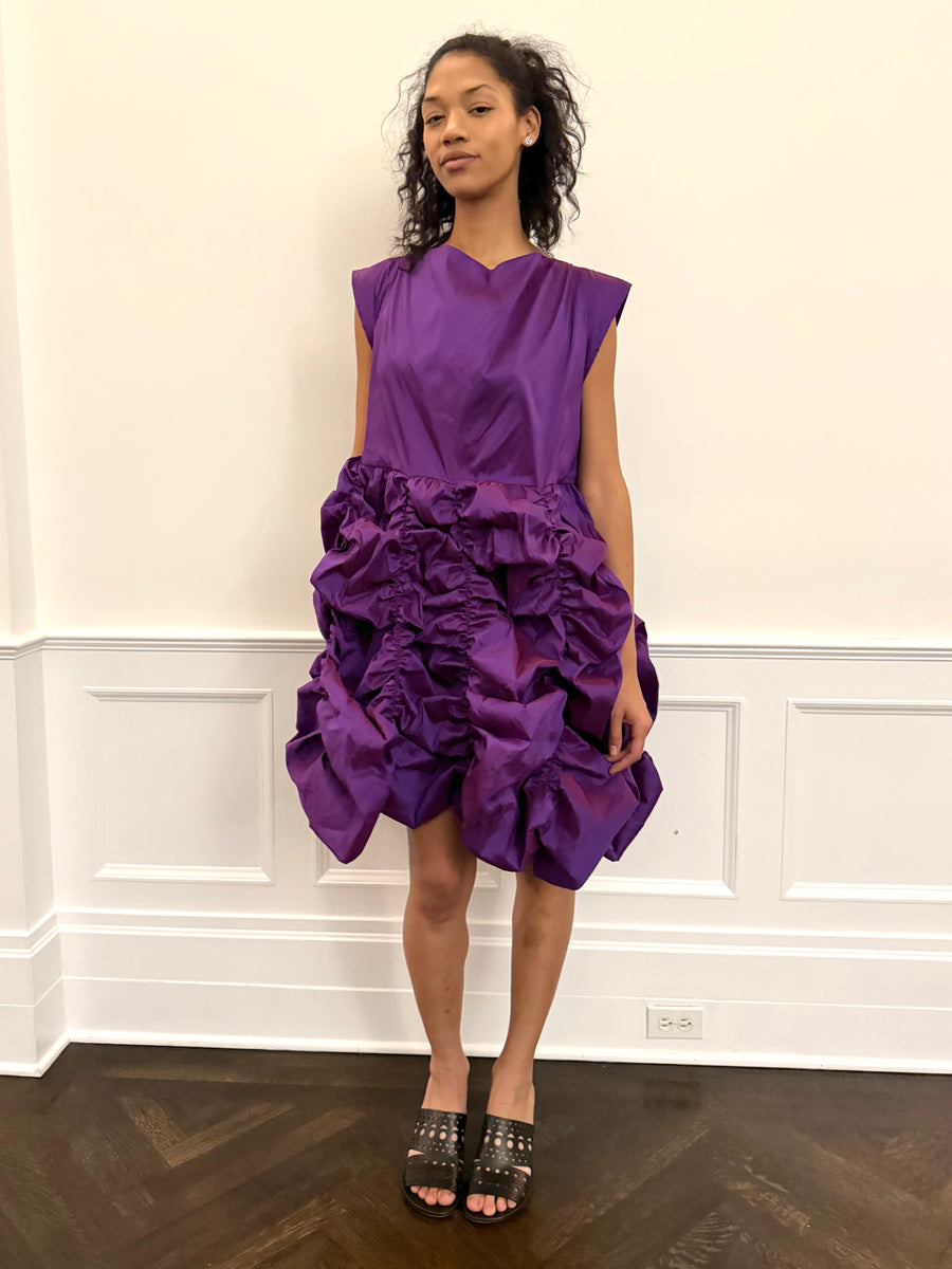 Lily Dress in Grape Taffeta
