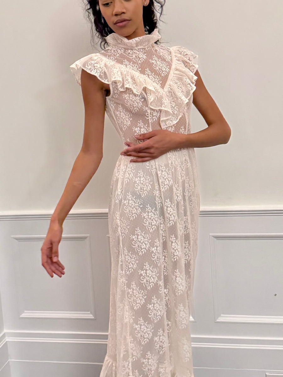 Caroline Dress in Ivory Lace