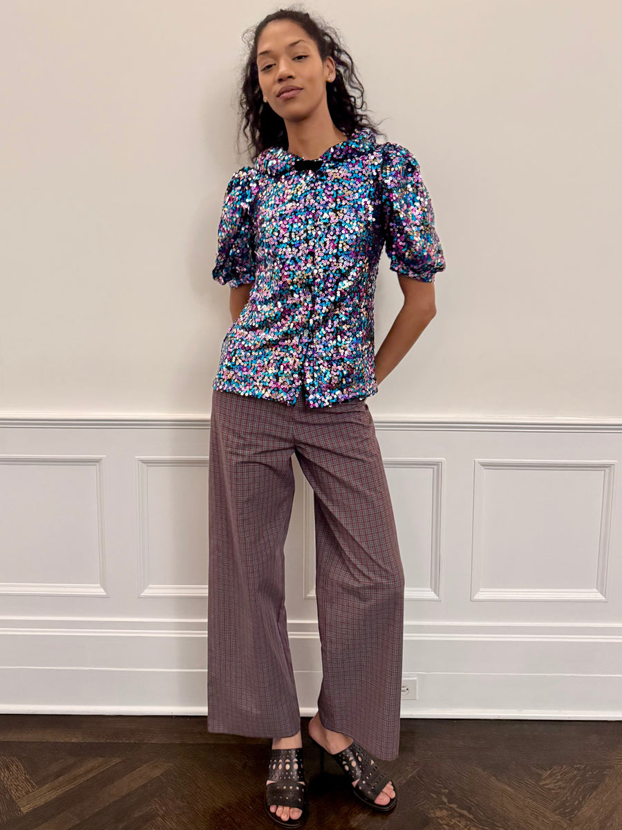 Lou Blouse in Multicolor Sequins