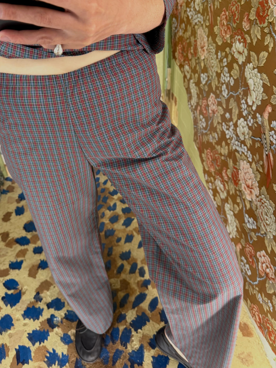 Erin Pant in Burgundy Tartan
