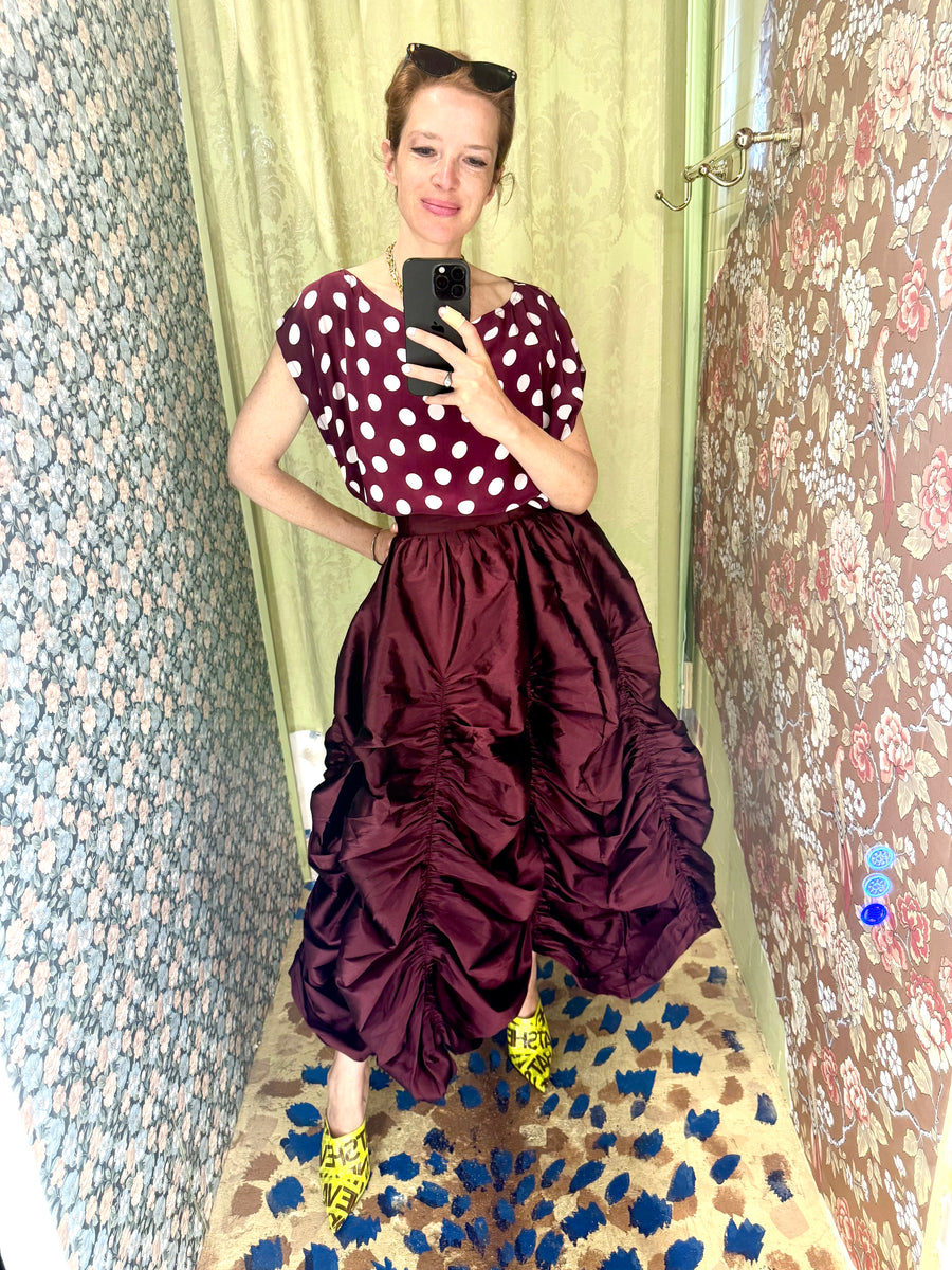 Anja Skirt in Merlot Taffeta