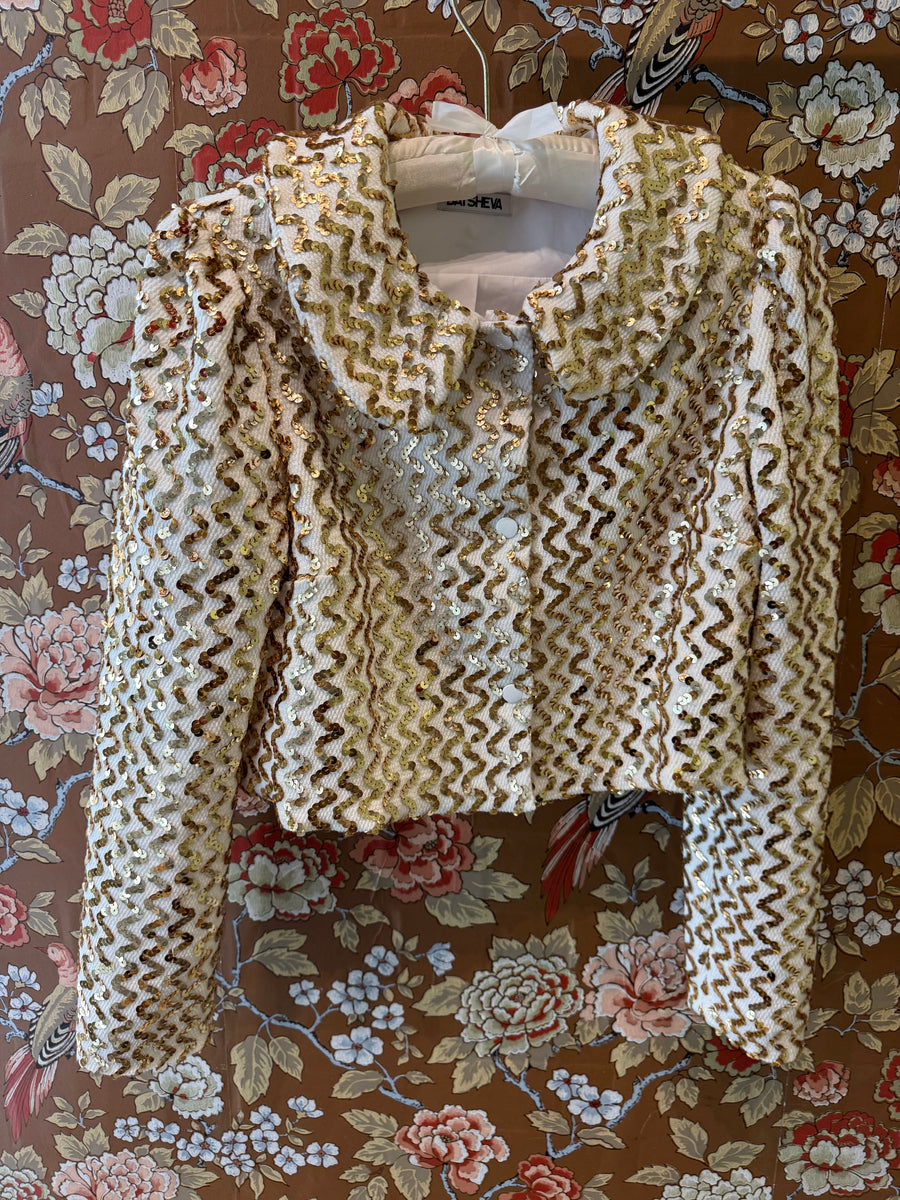 Peter Pan Coat in Knit Sequin