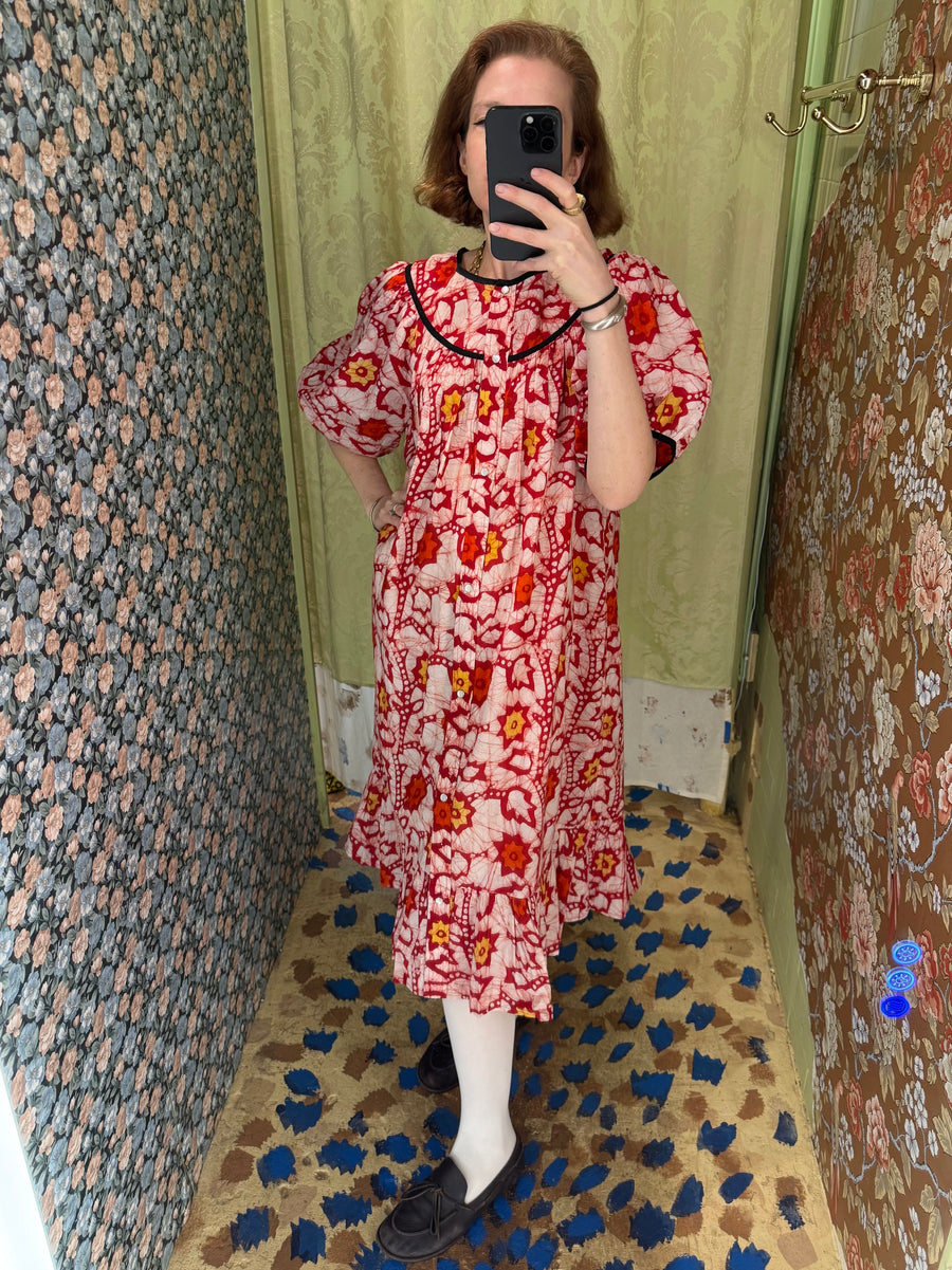 red batik dress Ayana Batik Midi Dress Red Poppy