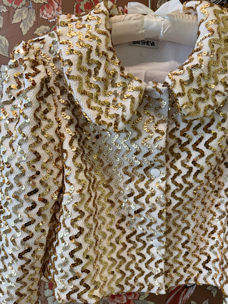 Peter Pan Coat in Knit Sequin