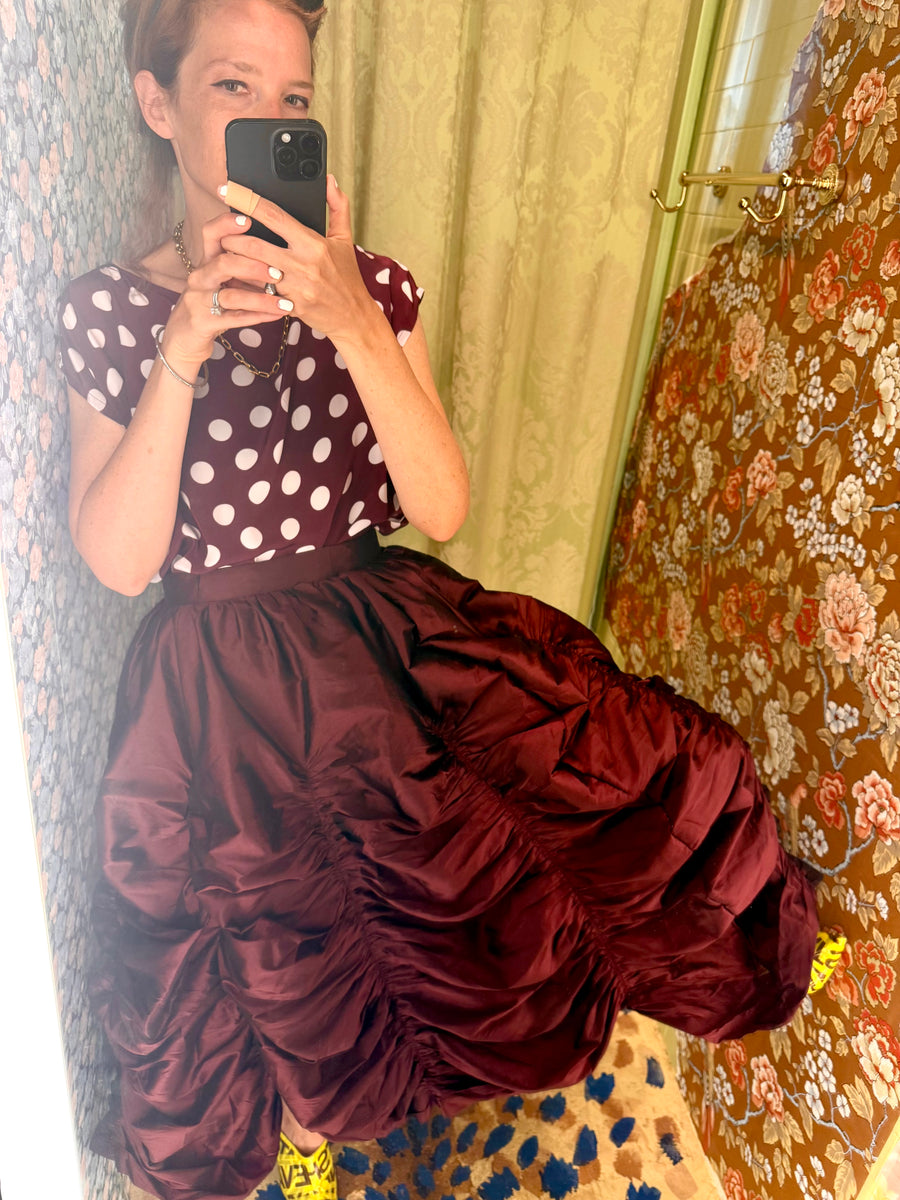 Anja Skirt in Merlot Taffeta