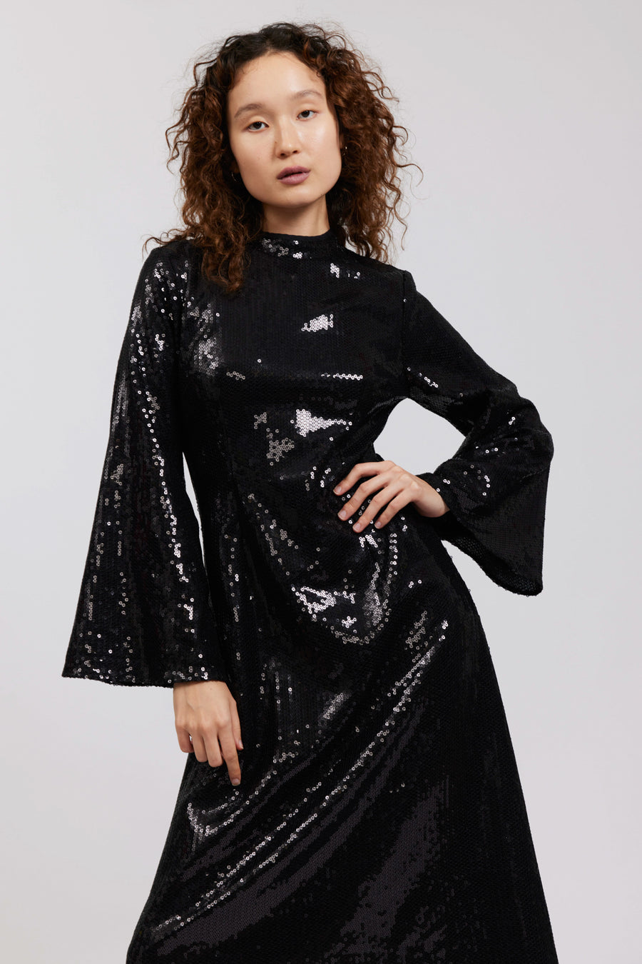 BATSHEVA - Dolly Dress in Black Sequin