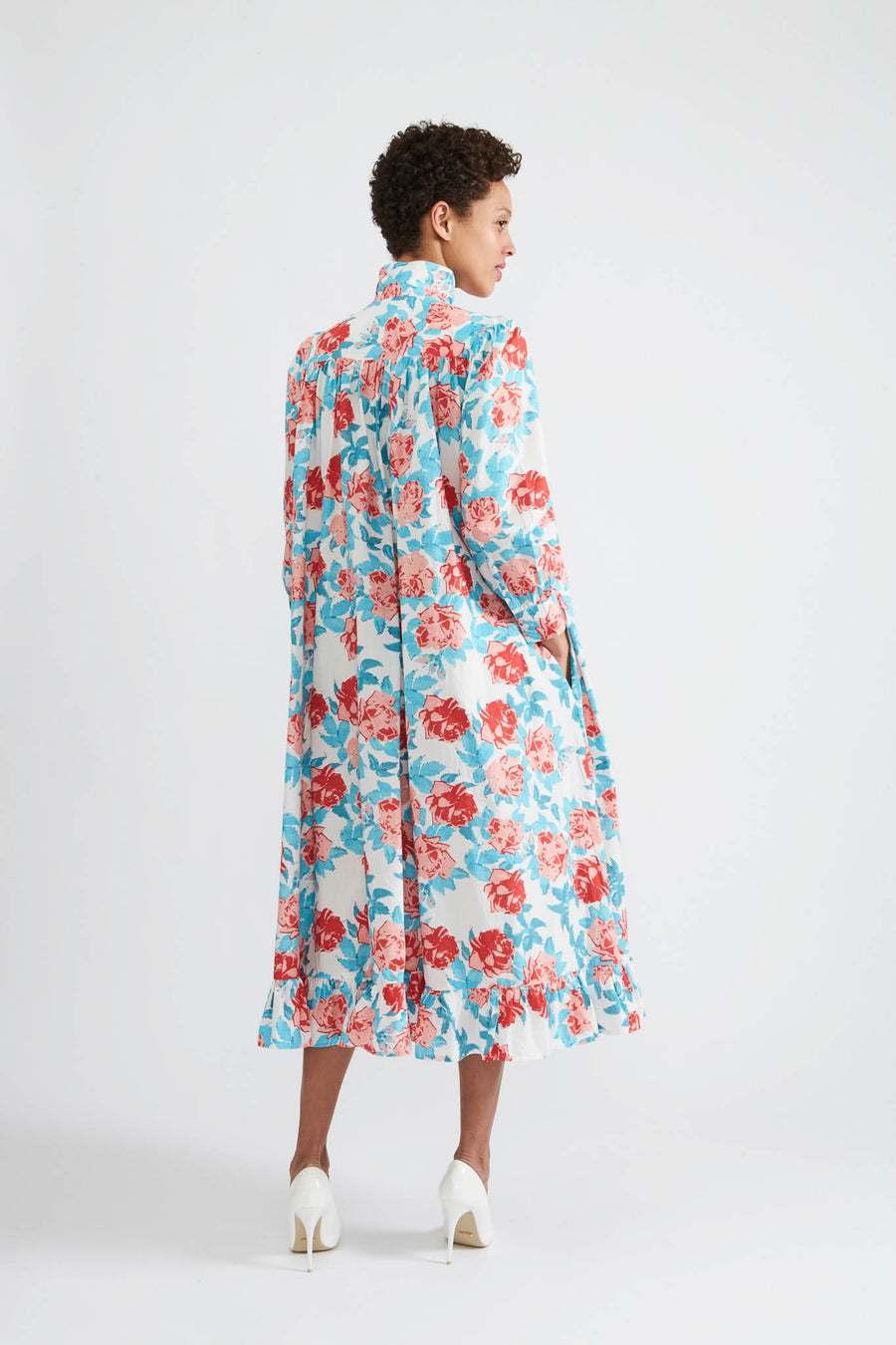 BATSHEVA - Iva Dress in Painted Rose Cotton