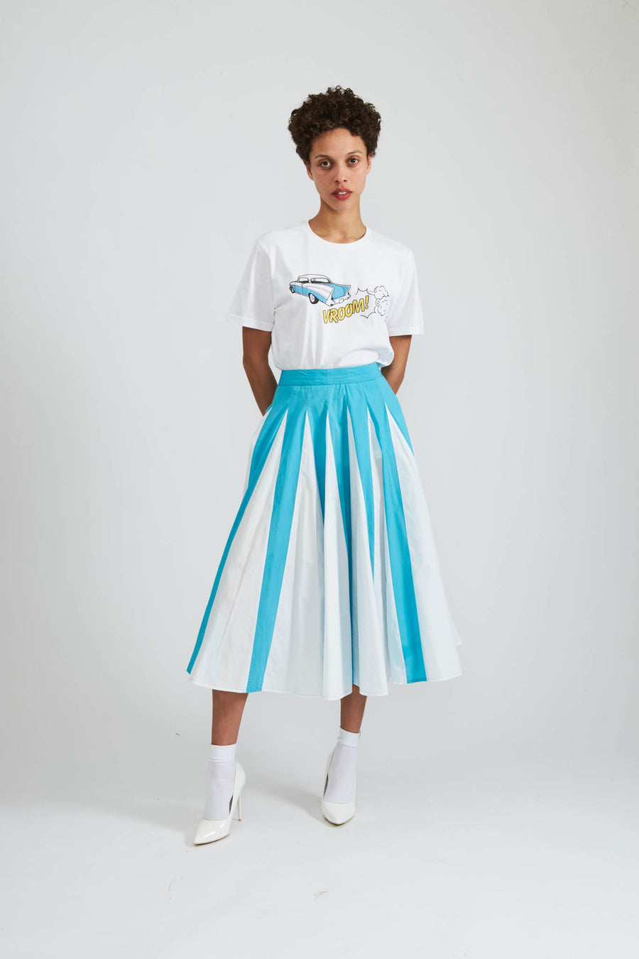 BATSHEVA - Freya Skirt in Scuba Blue