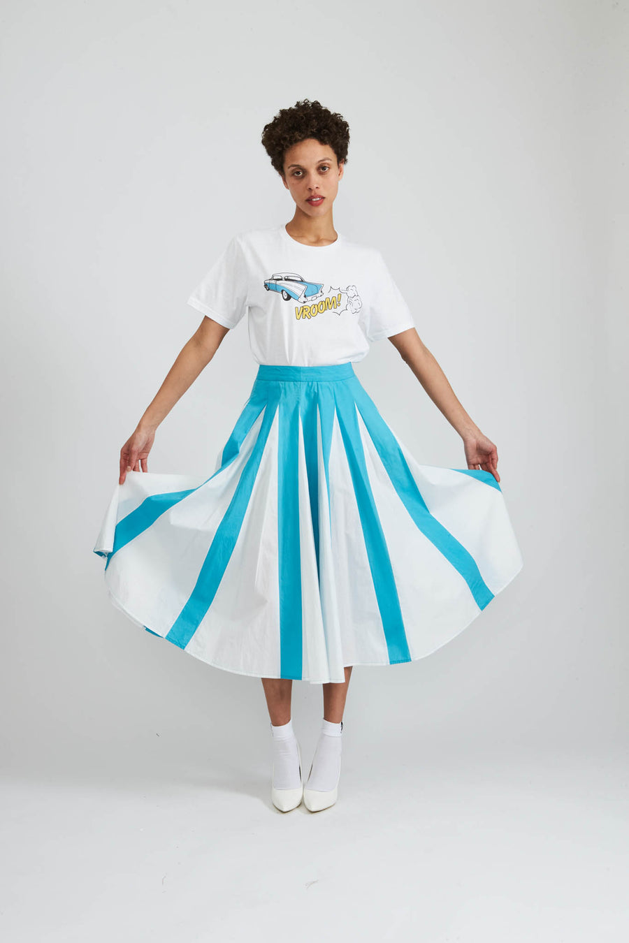 BATSHEVA - Freya Skirt in Scuba Blue