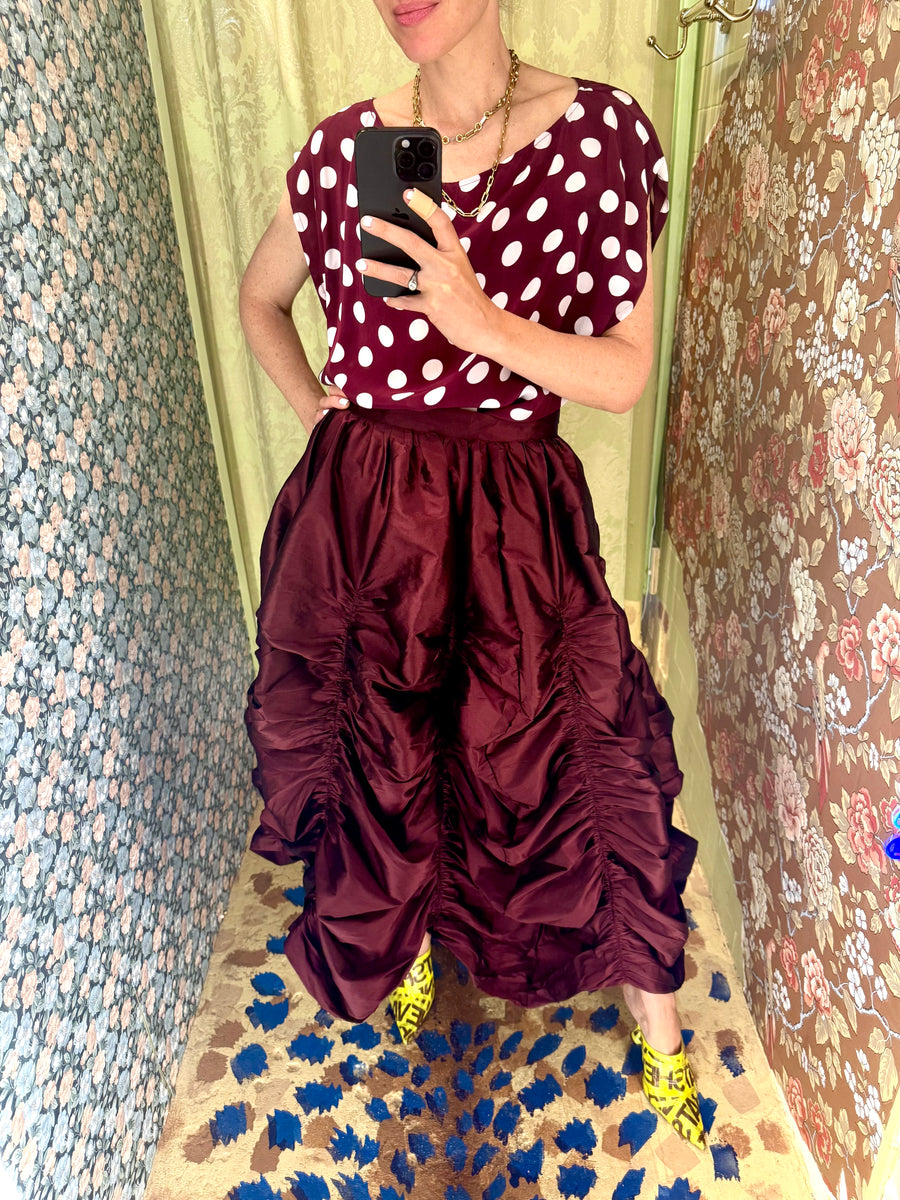 Anja Skirt in Merlot Taffeta