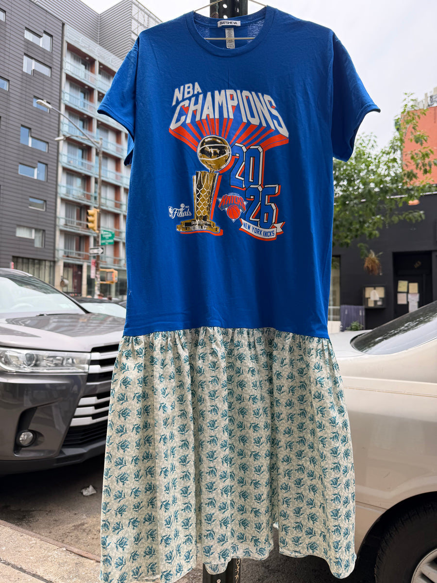 KNICKS NBA Champions T-Shirt Dress in Blue – BATSHEVA