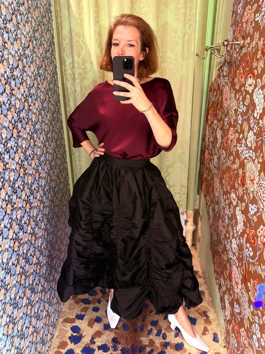 Anja Skirt in Black Taffeta