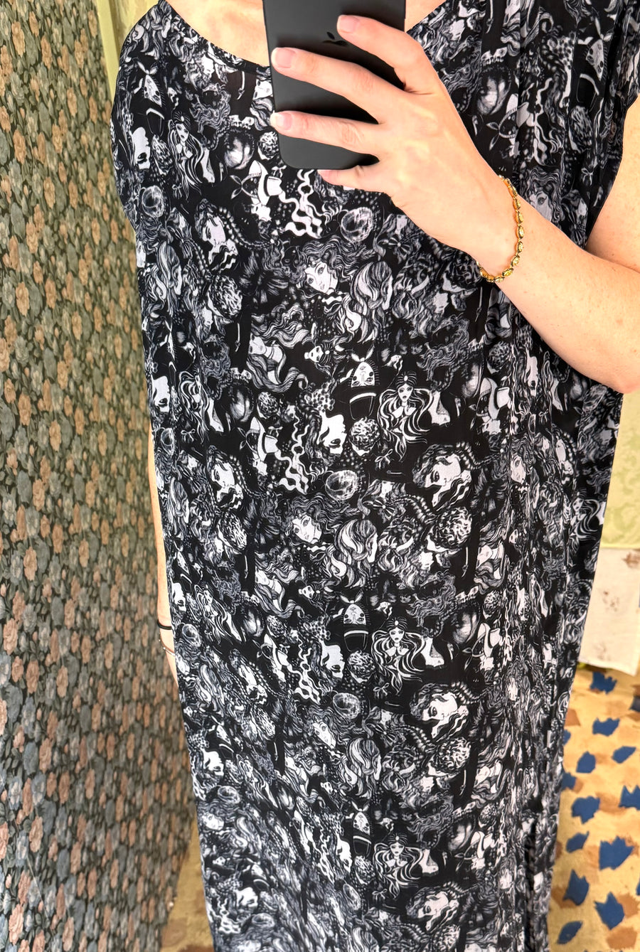 Dancer's Caftan in Face Print