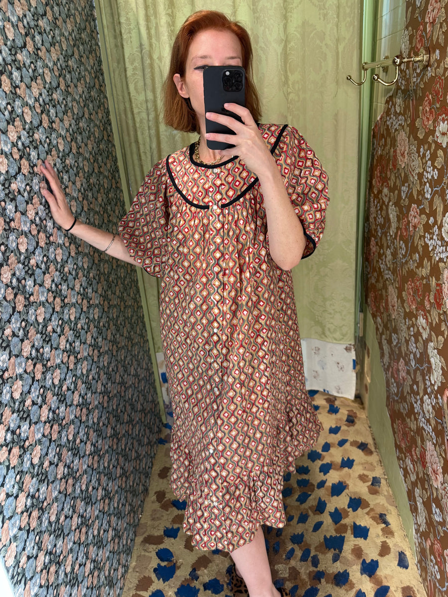 Snap Housedress in Geometric Print