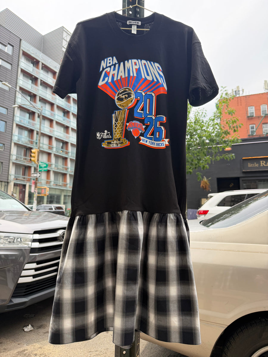 new york knicks jersey dress American Retro N-B-A Team Print Modified Cheongsam Dress New York Knicks Basketball Logo Design Slim-Fitting And Elegant Dress