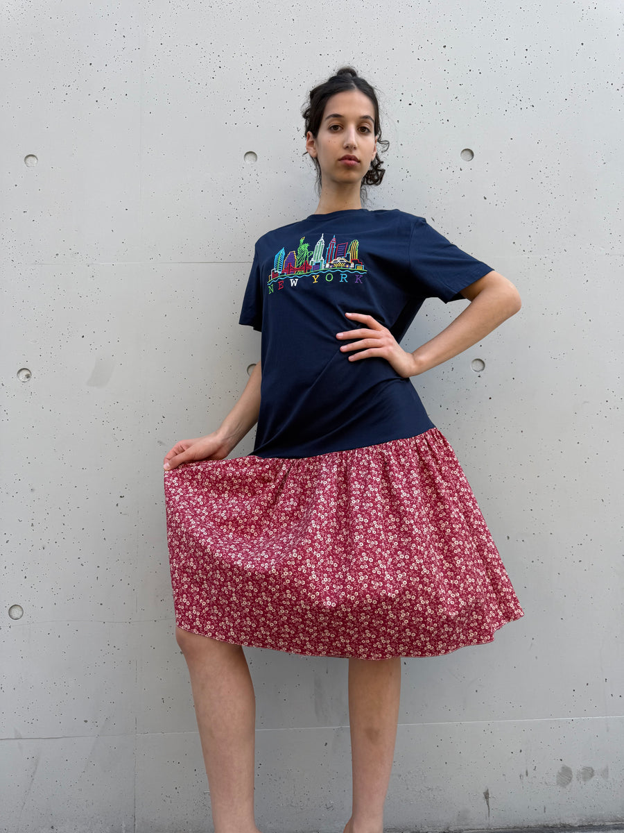 NEW YORK T-Shirt Dress in Navy – BATSHEVA