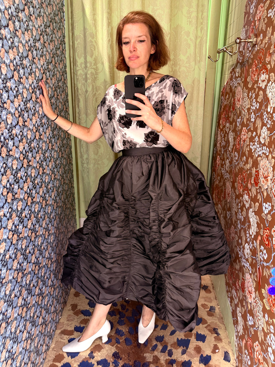 Anja Skirt in Slate Taffeta