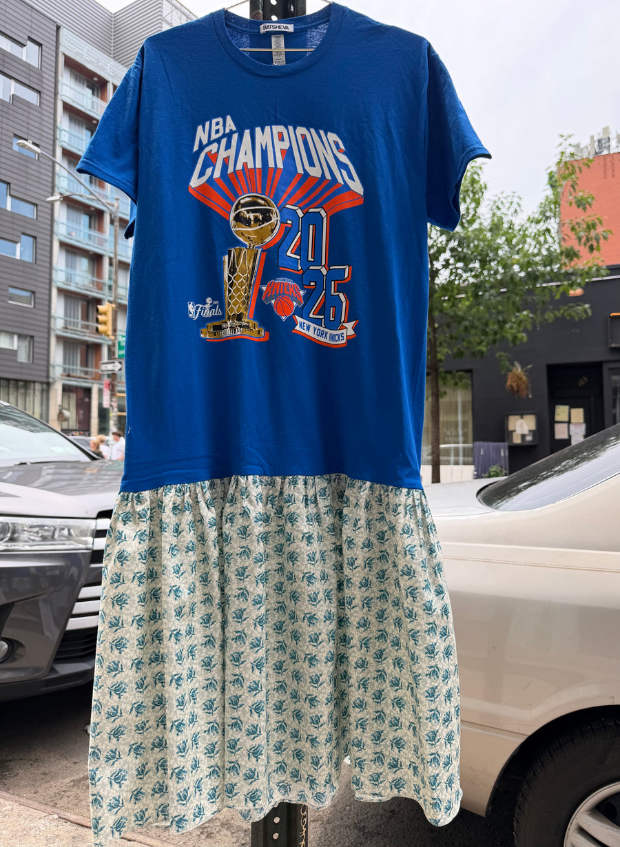 KNICKS NBA Champions T-Shirt Dress in Blue – BATSHEVA
