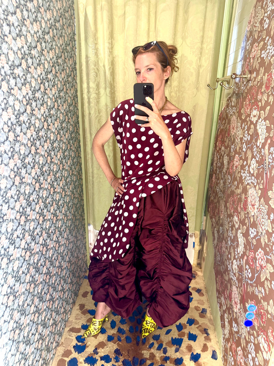 Anja Skirt in Merlot Taffeta