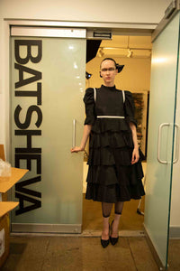 Simone Dress in Black Moiré – BATSHEVA