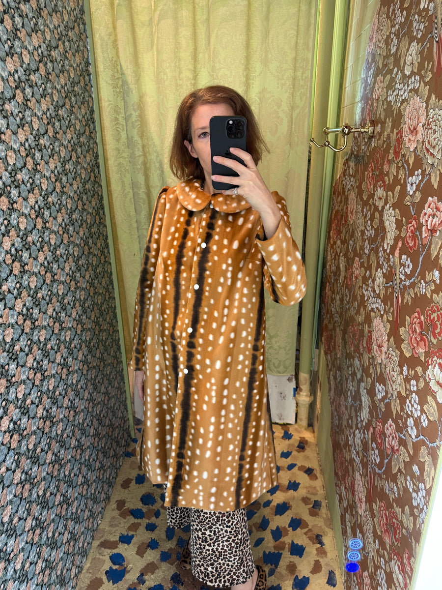 Long Peter Pan Coat in Bambi