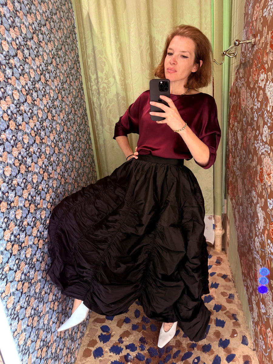 Anja Skirt in Black Taffeta