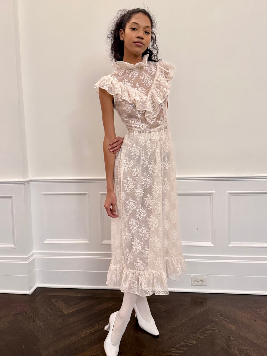 Caroline Dress in Ivory Lace