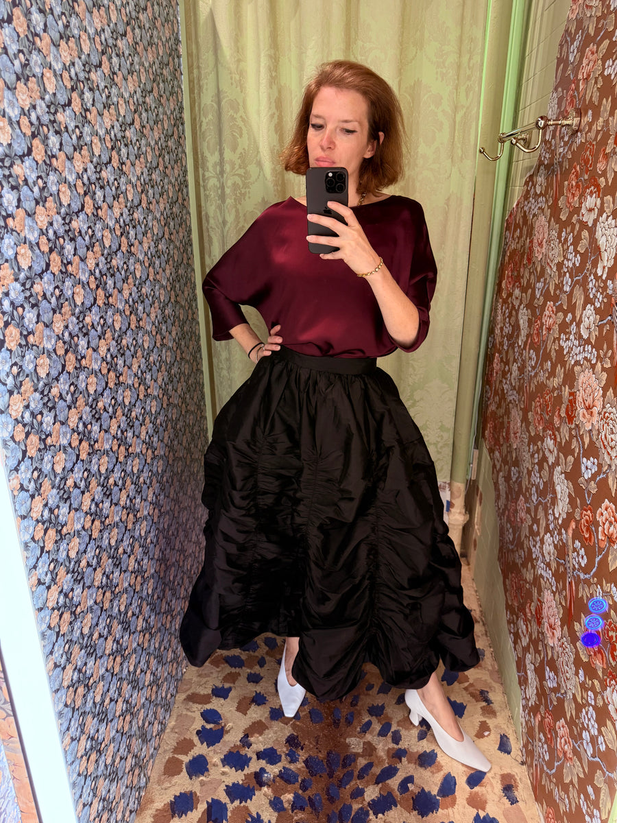 Anja Skirt in Black Taffeta
