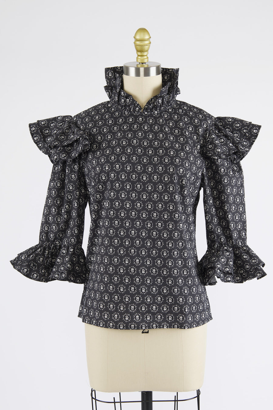 Antoinette Blouse in Floral Dot