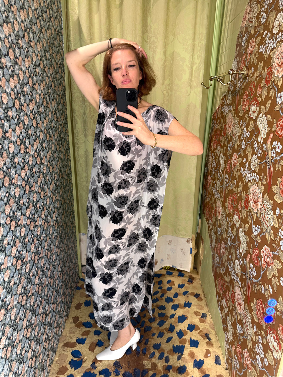 Dancer's Caftan in Grey Floral