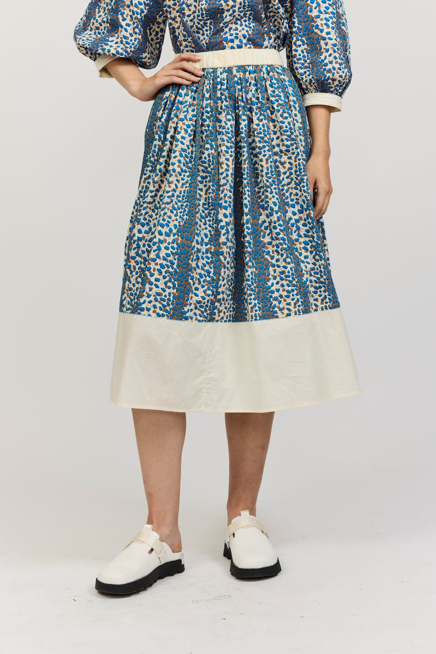 Beth Skirt in Leopard Print Cotton Poplin