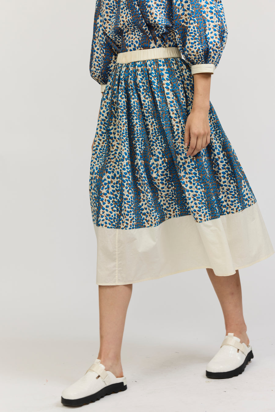 Beth Skirt in Leopard Print Cotton Poplin