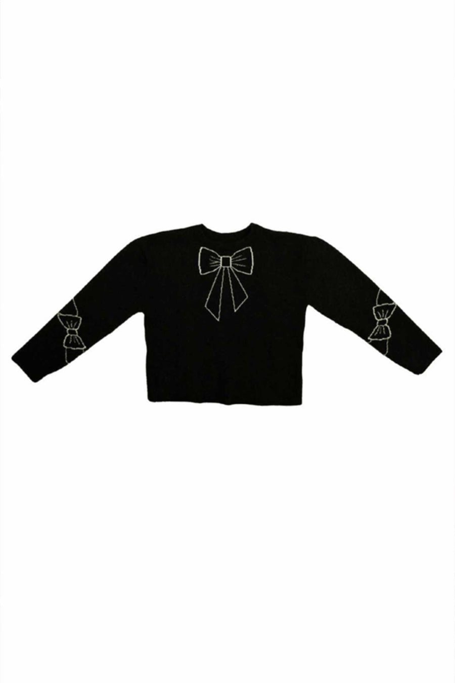 BATSHEVA - Bow Jacquard Sweater in Black