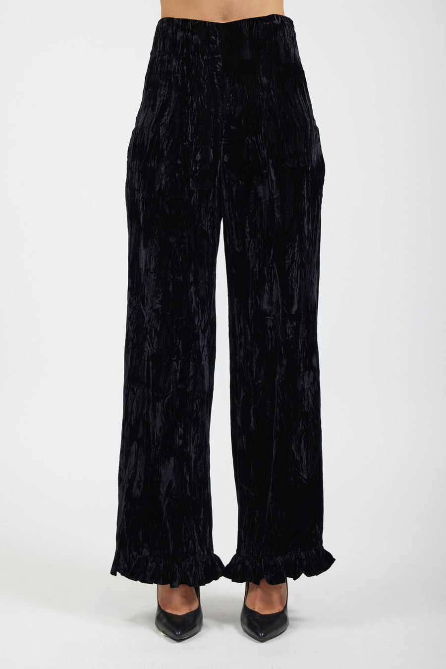 Buy Velvet Solid Emerald Casual Wear Pant for Women - Chique