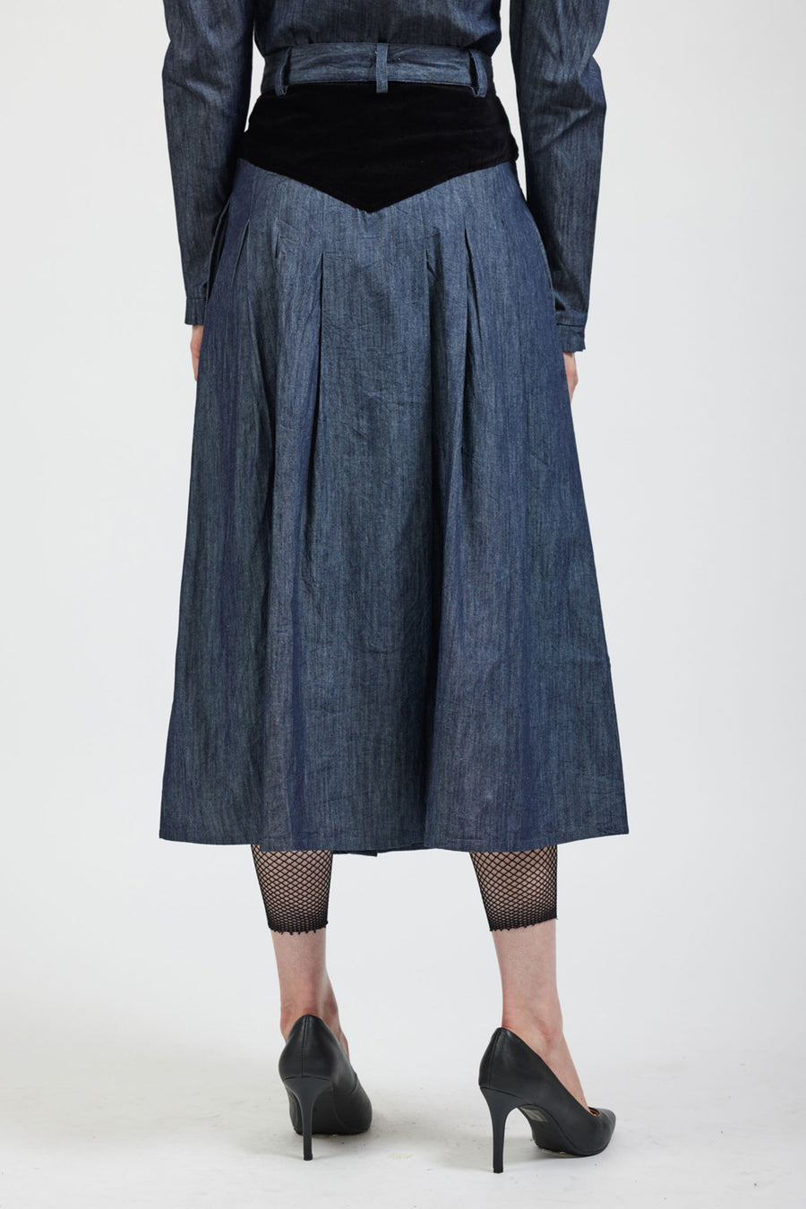 Sample Sale Denim Patch Skirt