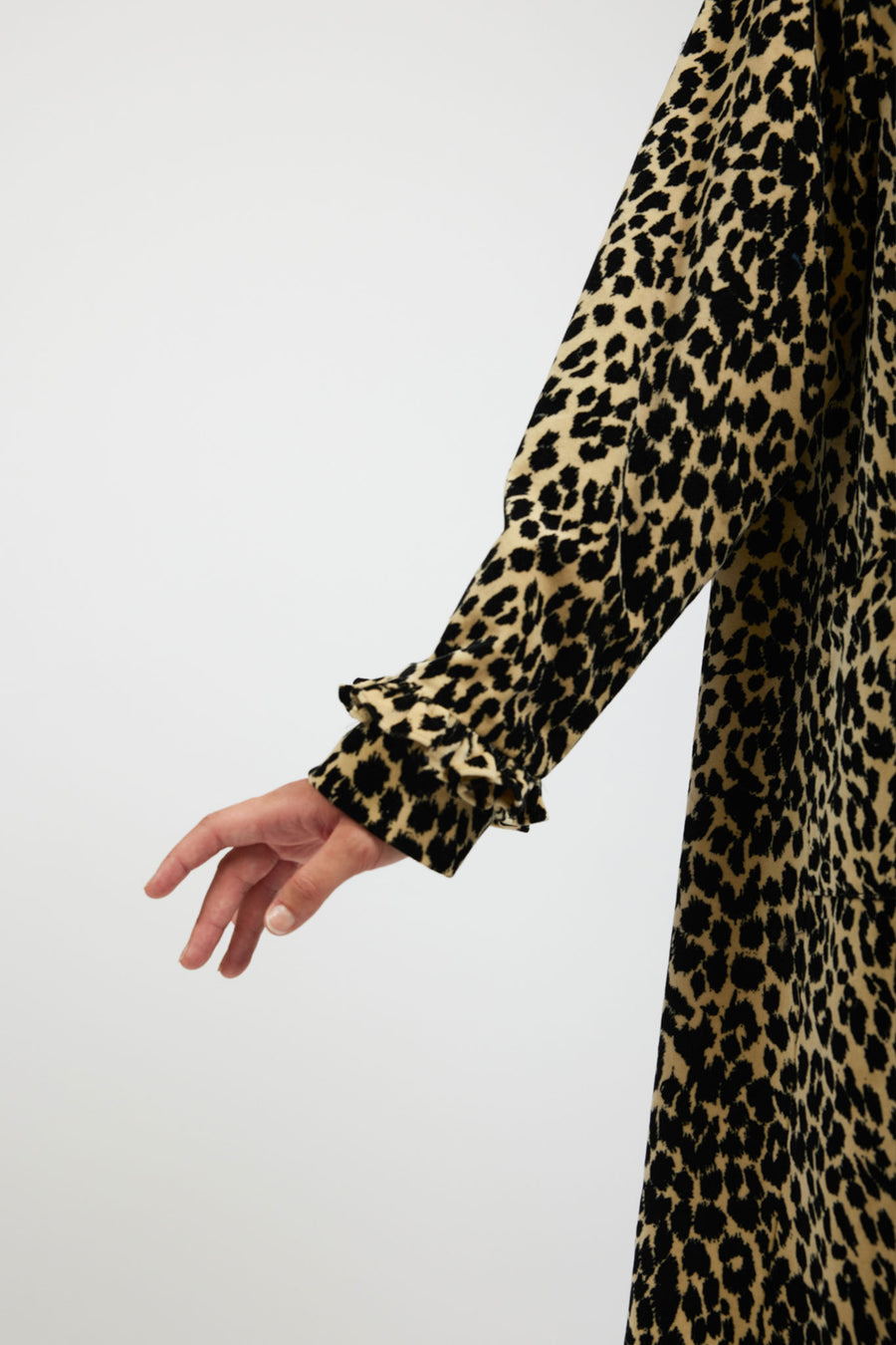 BATSHEVA - Ruffle Coat in Leopard Velveteen