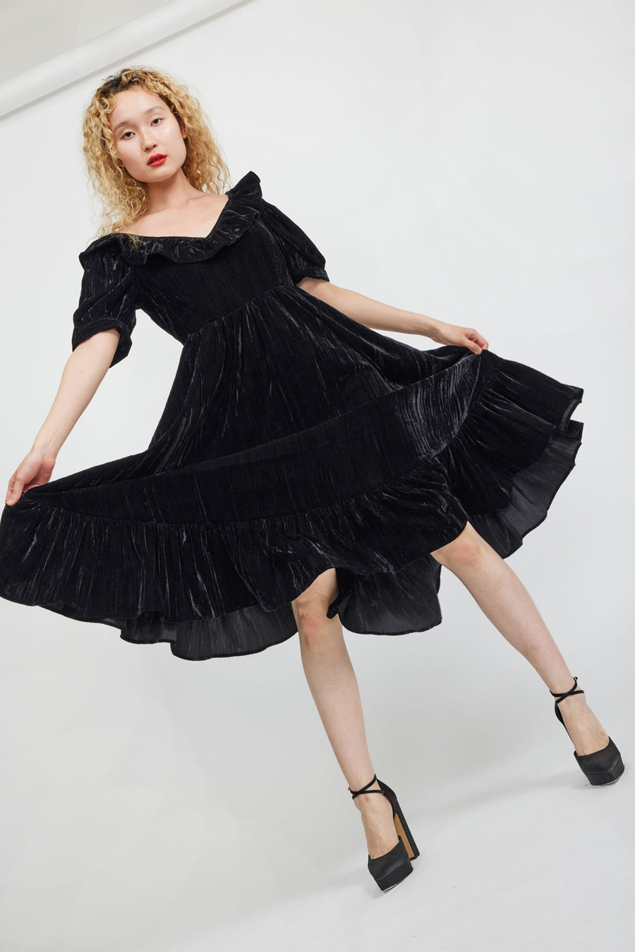 FANCY ME Ruffle Dress in Black – LauriEva