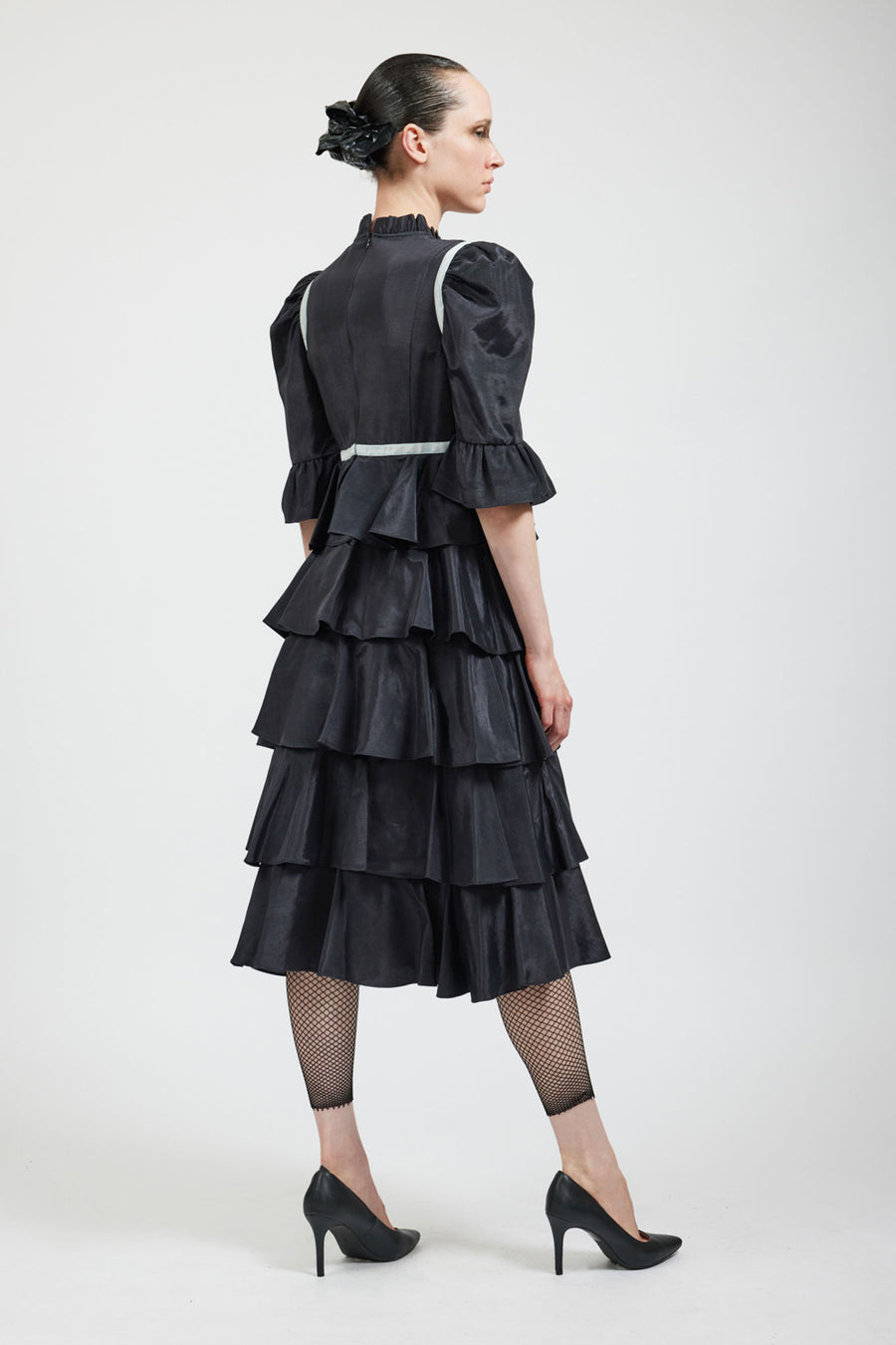 Sample Sale Simone Dress in Black Moiré