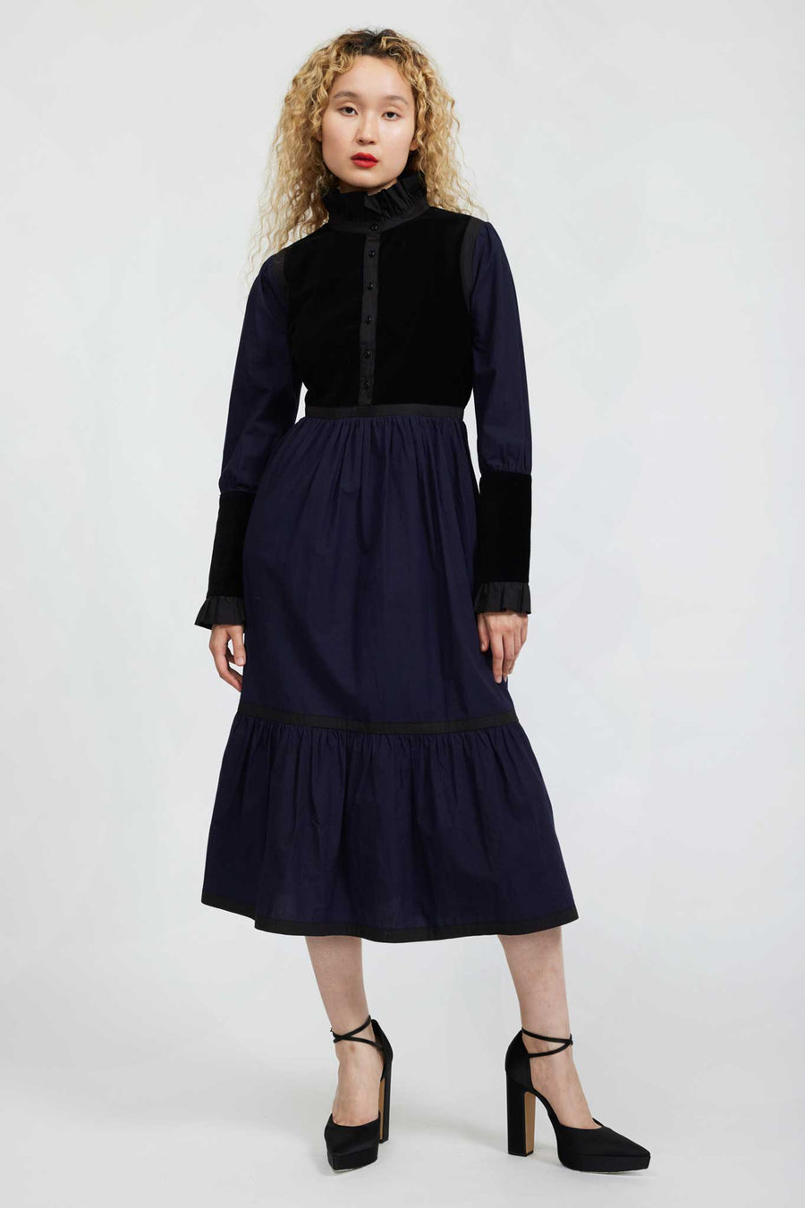 BATSHEVA - Kavita Dress in Navy