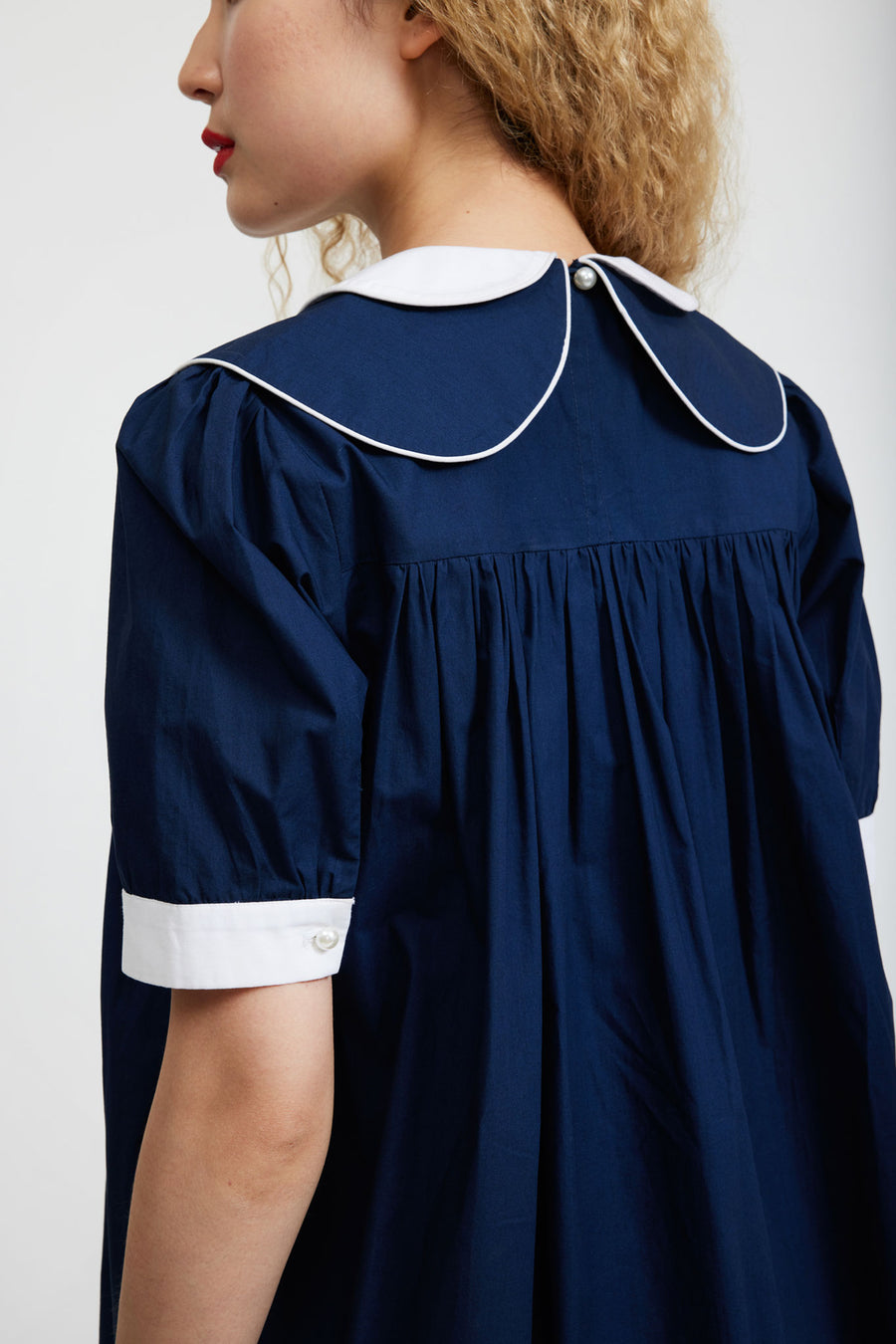 BATSHEVA - Short Sleeve Penelope Dress in Navy
