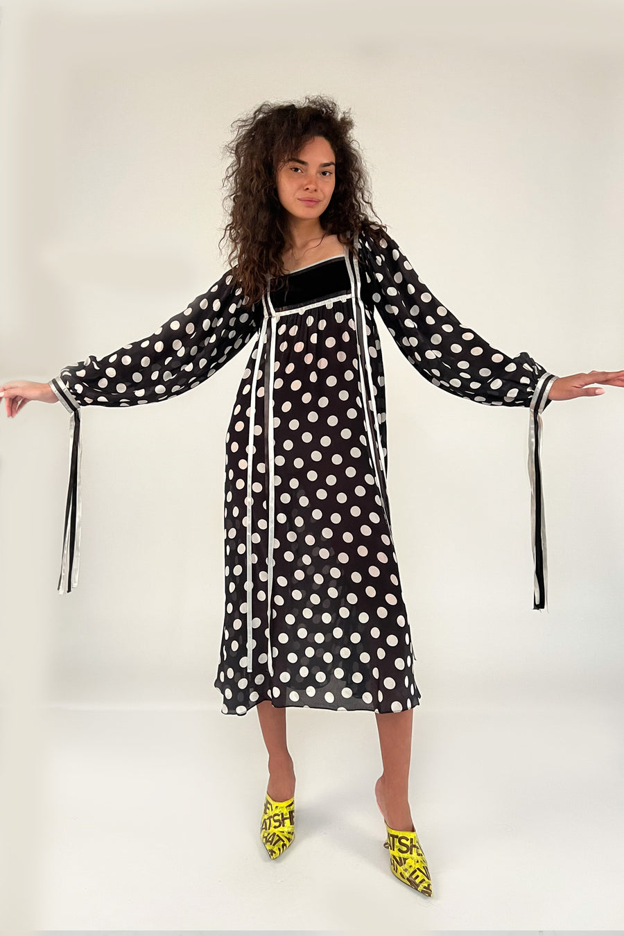 Sample Sale Midi Dress in Polka Dot