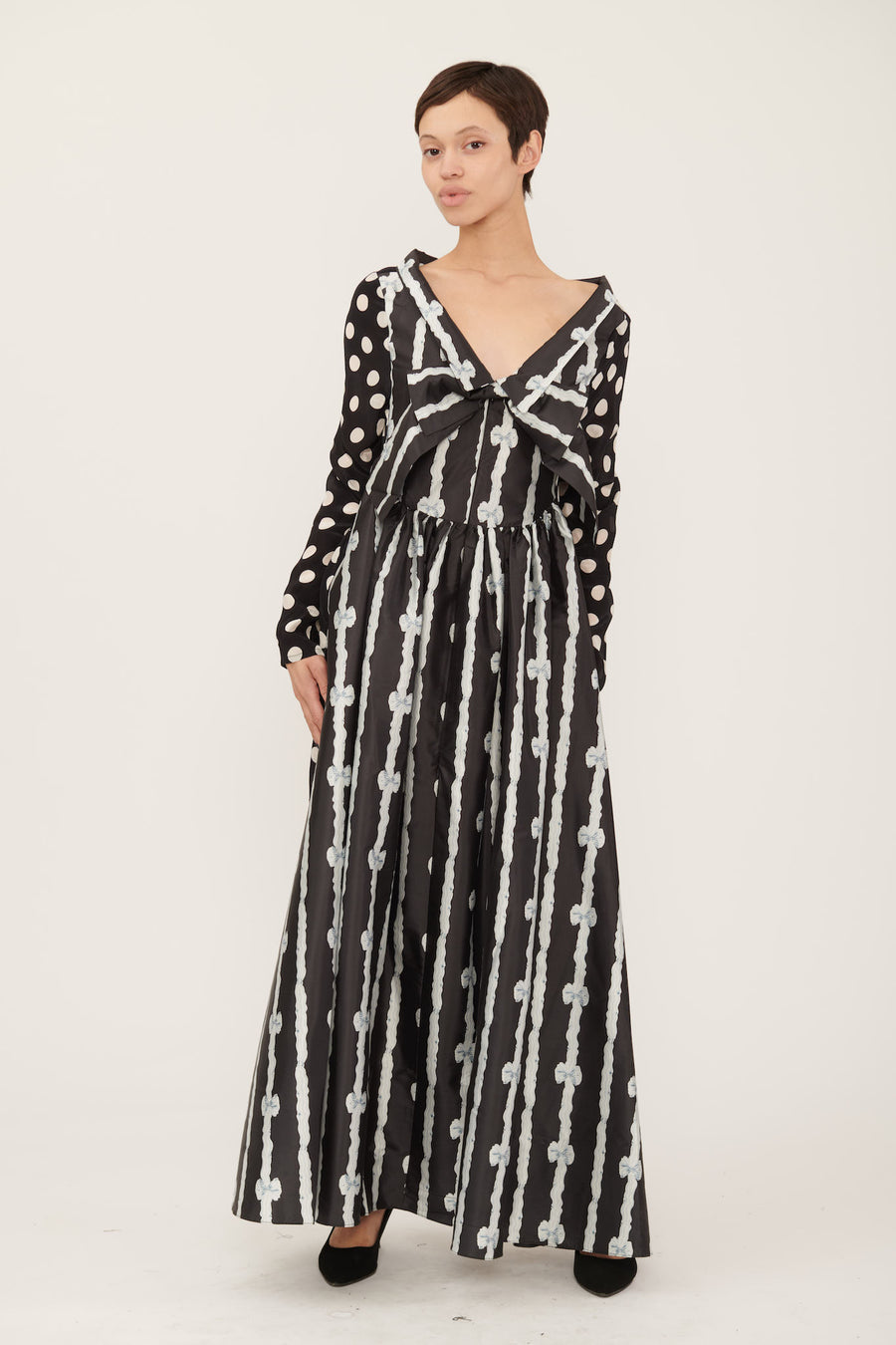 Bridget Dress in Bow Print Taffeta