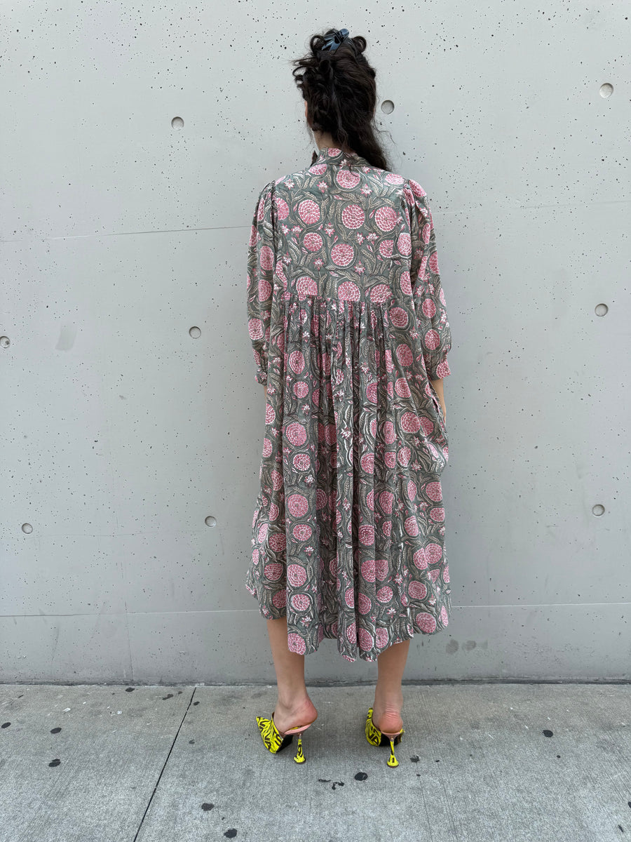 Snap Smock Dress in Tea Rose Floral – BATSHEVA