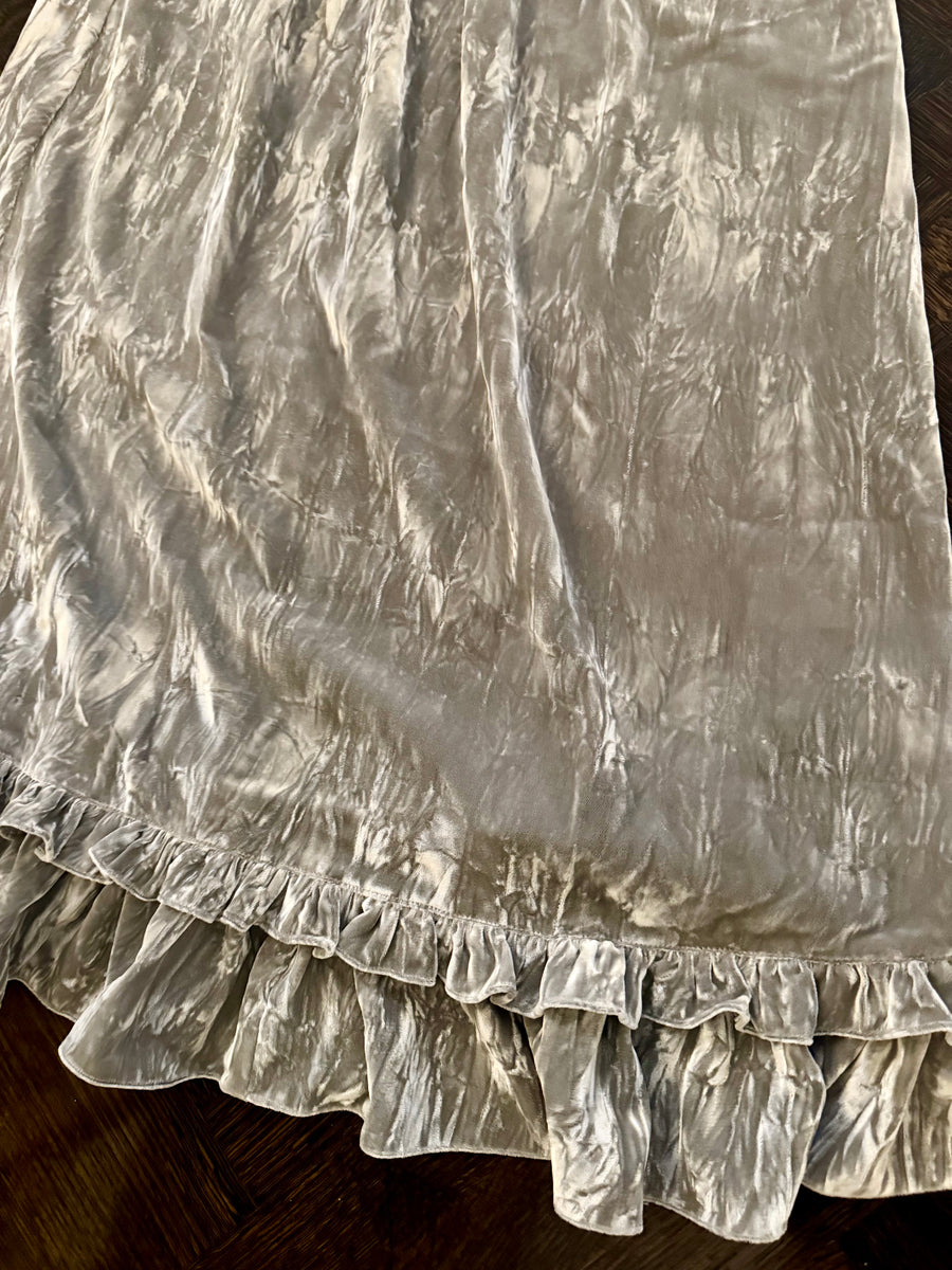 Ella Dress in Silver Crushed Velvet